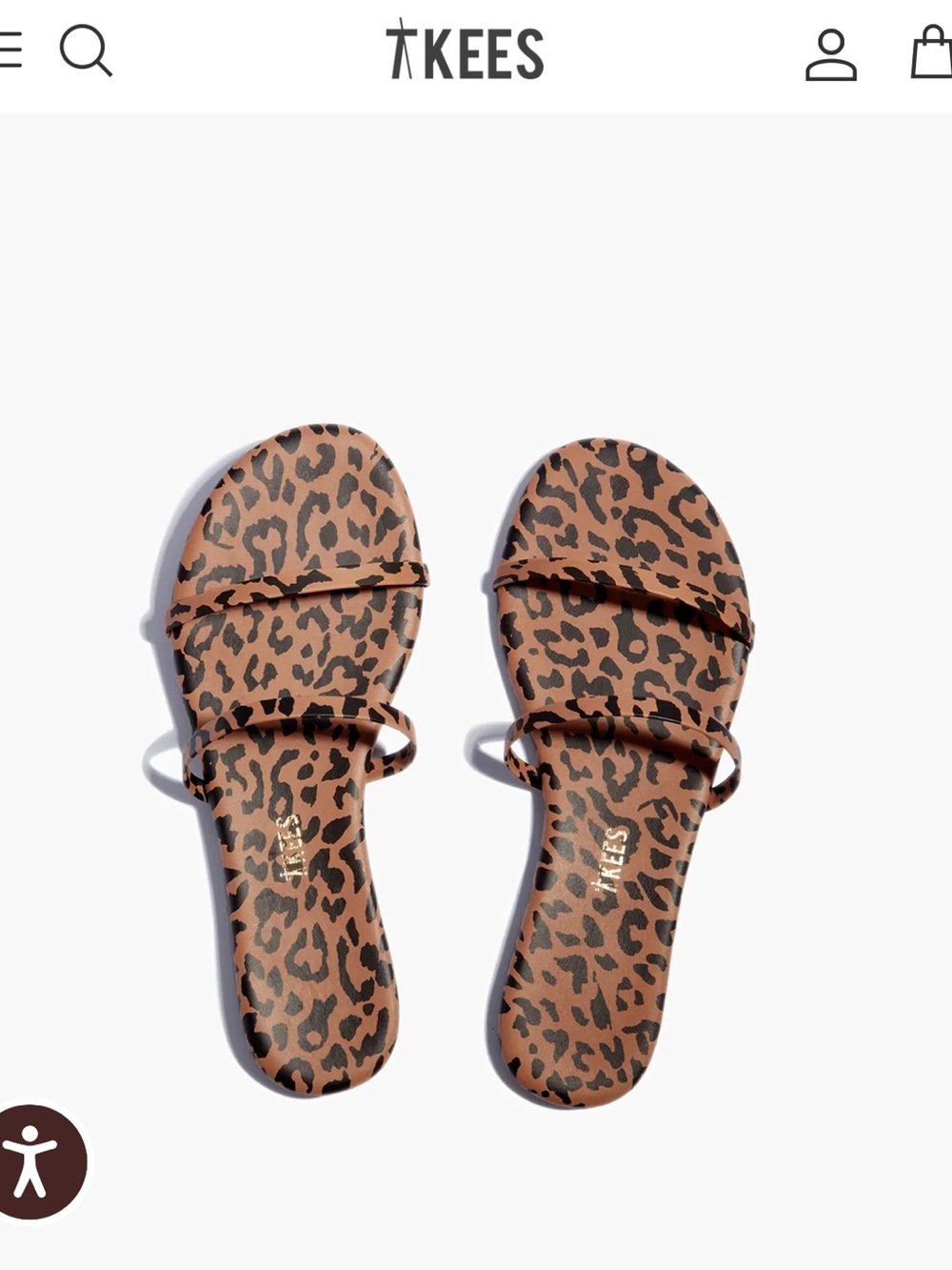 TKEES Gemma Leopard-Print Double Strap Sandals NWOT